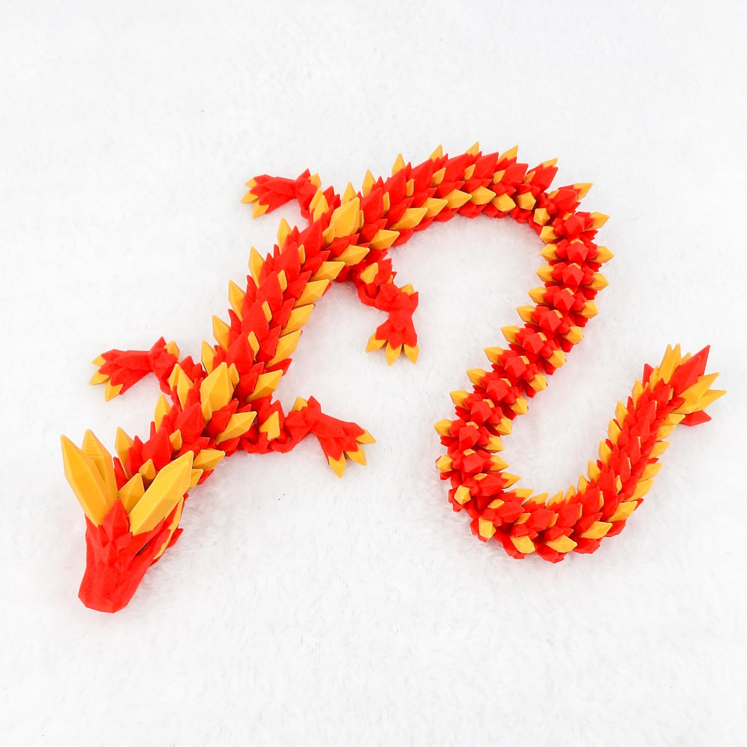 Dragon en cristal imprimé en 3D avec œuf de dragon articulé avec œuf de dragon multicolore - Jouet décoratif pour la maison et le bureau - Œuf de Pâques - Bleu fantaisie