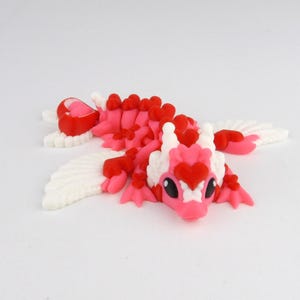 Valentines Heart Dragon Articulated and 3d printed - Multicolor!