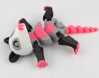 Colorful Articulated Opossum Desk Buddy - 3D Printed Fidget Toy for Stress Relief!