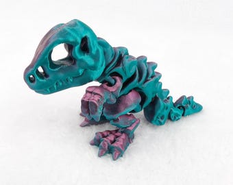 3D Printed Articulated Skeleton T-Rex: Poseable Dino Fidget Toy