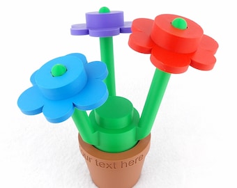3D-tryckt tegelblomskulptur med anpassad textkruka