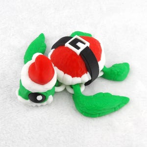 3D Printed Articulated Santa Turtle: Holiday Decor, Stocking Stuffer