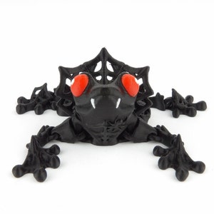 Count Frogula - 3D printed & Articulated Frog - Spider / Halloween Edition - Multicolor!