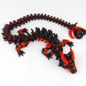 Valentines Dark Heart Dragon Articulated and 3d printed - Multicolor!