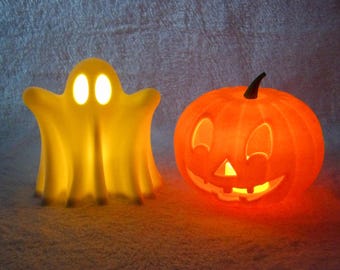 3D Printed Glowing Ghost or Pumpkin - Halloween LED Decor