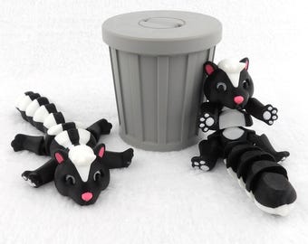 Articulated Skunk Desk Buddy with Can - 3D Printed Fidget Toy for Stress Relief!