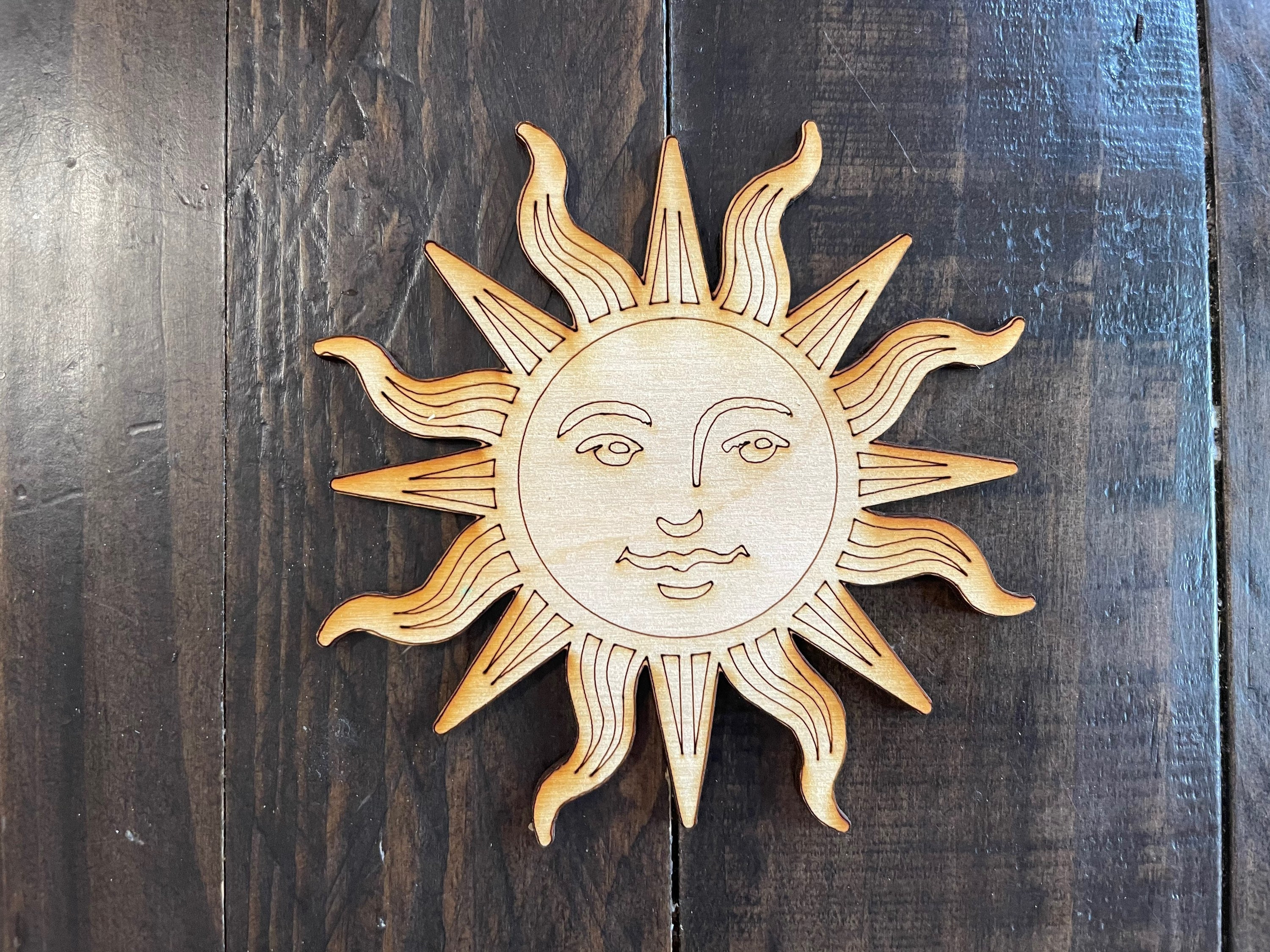Sun Wood Cutout / Outline Sun Wall Decor / Custom Wall Art / Etsy