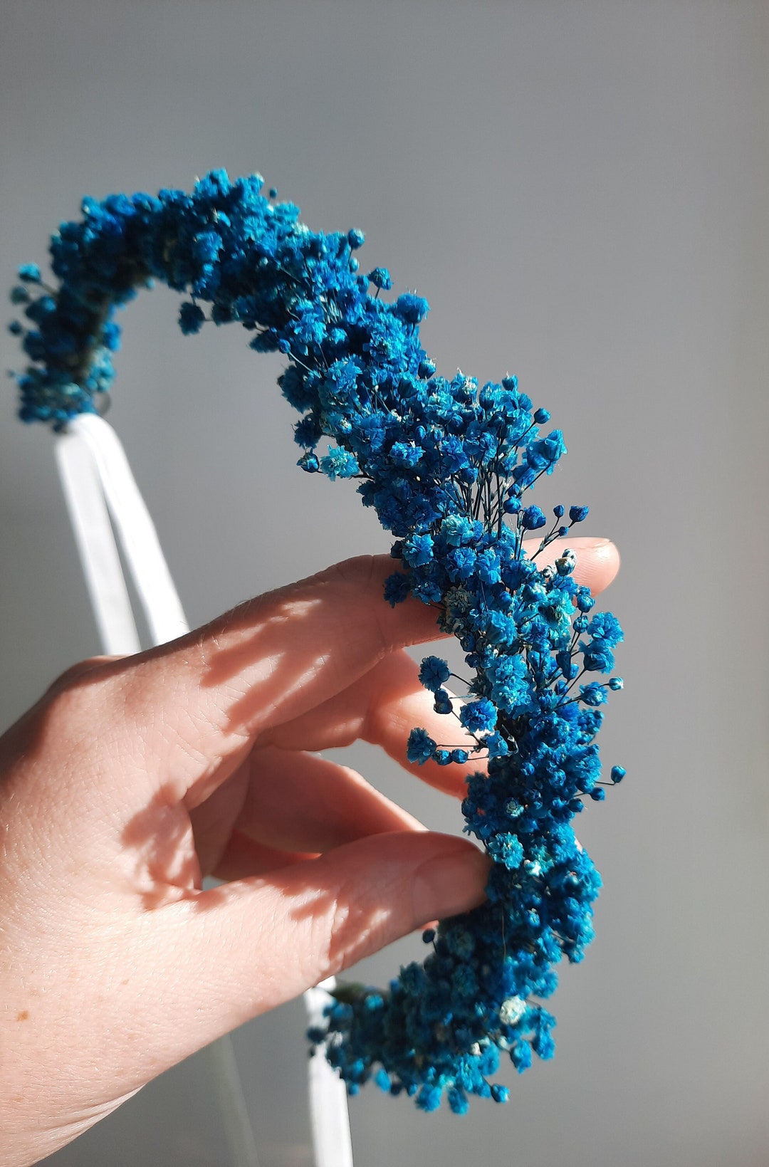 Blue Gypsophila Flower Crown Etsy