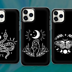 Tarot Karte Hülle für iPhone 15 14 13 12 Pro 11 XR SE, Samsung S23 S22 A73 A53 A13 A14 S21 Fe S20, Pixel 8 7 6A, Tarot Karte