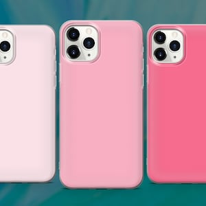Pink Pastel Phone Case Hot Pink Cover for iPhone 15 14 13 12 Pro 11 XR SE, Samsung S23 S22 A73 A53 A13 A14 S21 Fe S20, Pixel 8 7 6A