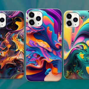 Modern Abstract Phone Case Fluid Shape Cover for iPhone 15 14 13 12 Pro 11 XR SE, Samsung S23 S22 A73 A53 A13 A14 S21 Fe S20, Pixel 8 7 6A