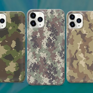 Sage Green Camouflage Phone Case Military Cover for iPhone 15 14 13 12 Pro 11 XR SE, Samsung S23 S22 A73 A53 A13 A14 S21 Fe S20, Pixel 8 7