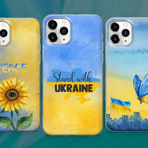 Support Ukraine Phone Case Stop War Cover for iPhone 15 14 13 12 Pro 11 XR SE, Samsung S23 S22 A73 A53 A13 A14 S21 Fe S20, Pixel 8 7 6A