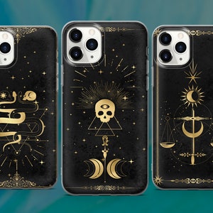 Tarot Karte Phone Case Witchy Cover für iPhone 15 14 13 12 Pro 11 XR SE, Samsung S23 S22 A73 A53 A13 A14 S21 Fe S20, Pixel 8 7 6A