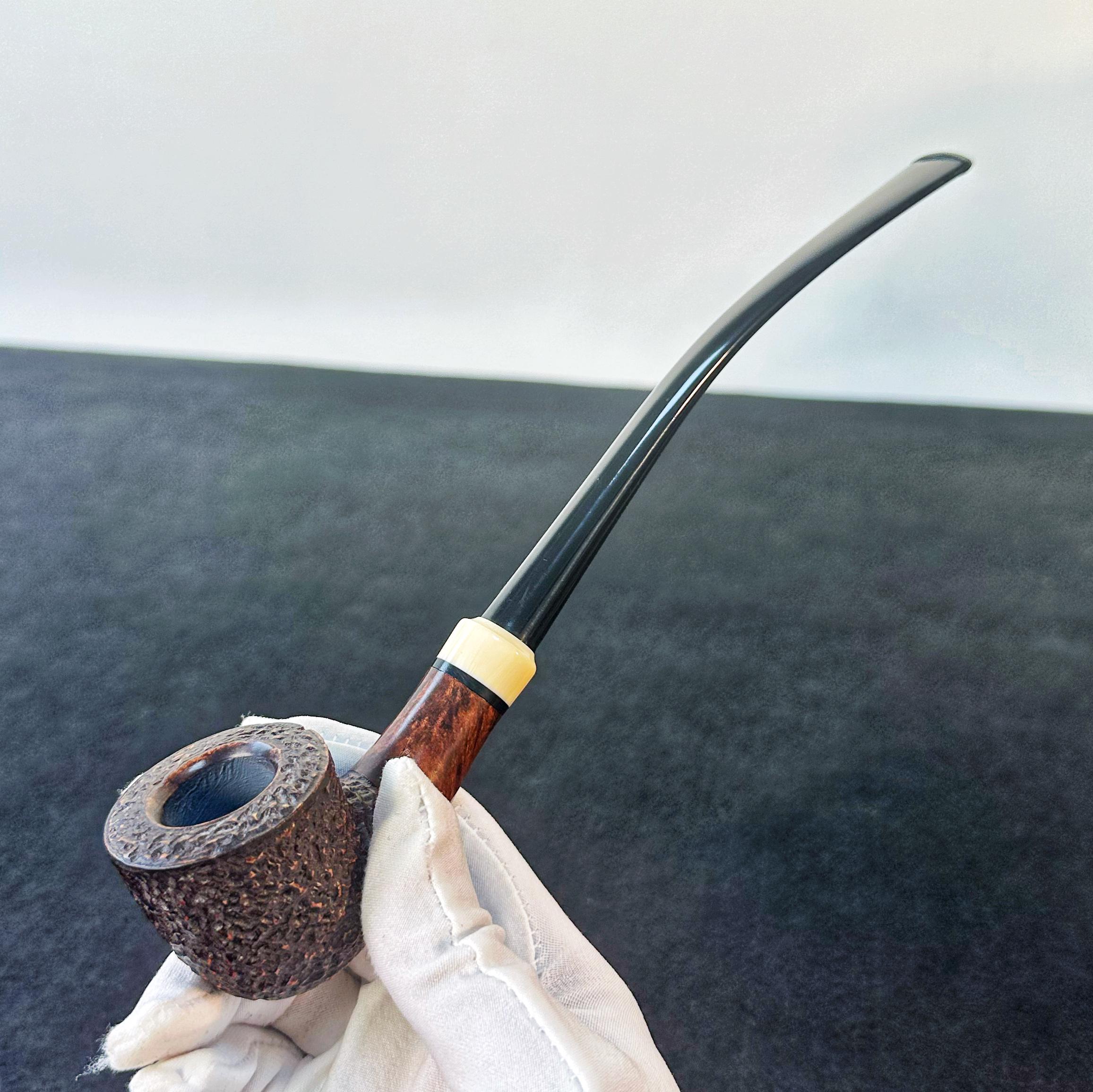 modern tobacco pipe Large Long 9.5'' Pipe,brown Sandblasted Churchwarden Briar Wood Tobacco Pipe  ,smoking Pipe,9 Mm Filter ,gift for Smoker