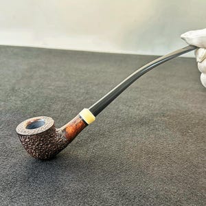 Brown sandblasted Churchwarden Briar wood tobacco pipe ,Large long 9.5‘’ pipe,Smoking Pipe,9 mm Filter ,Gift for smoker