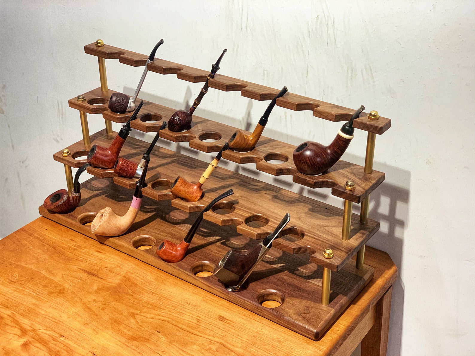 Tobacco Pipes Rack Showcase Holderstand for 24 Pipespipe Etsy