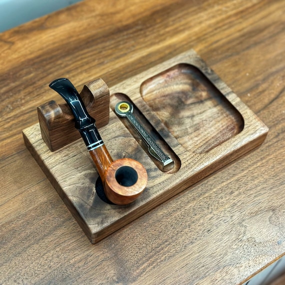 Pipes Rack,stand for Single Pipes, Black Walnut Wood ,pipe Rack, Smoking Pipes  Rack , Gift for Smokers,smoking Pipe Storage,personalized