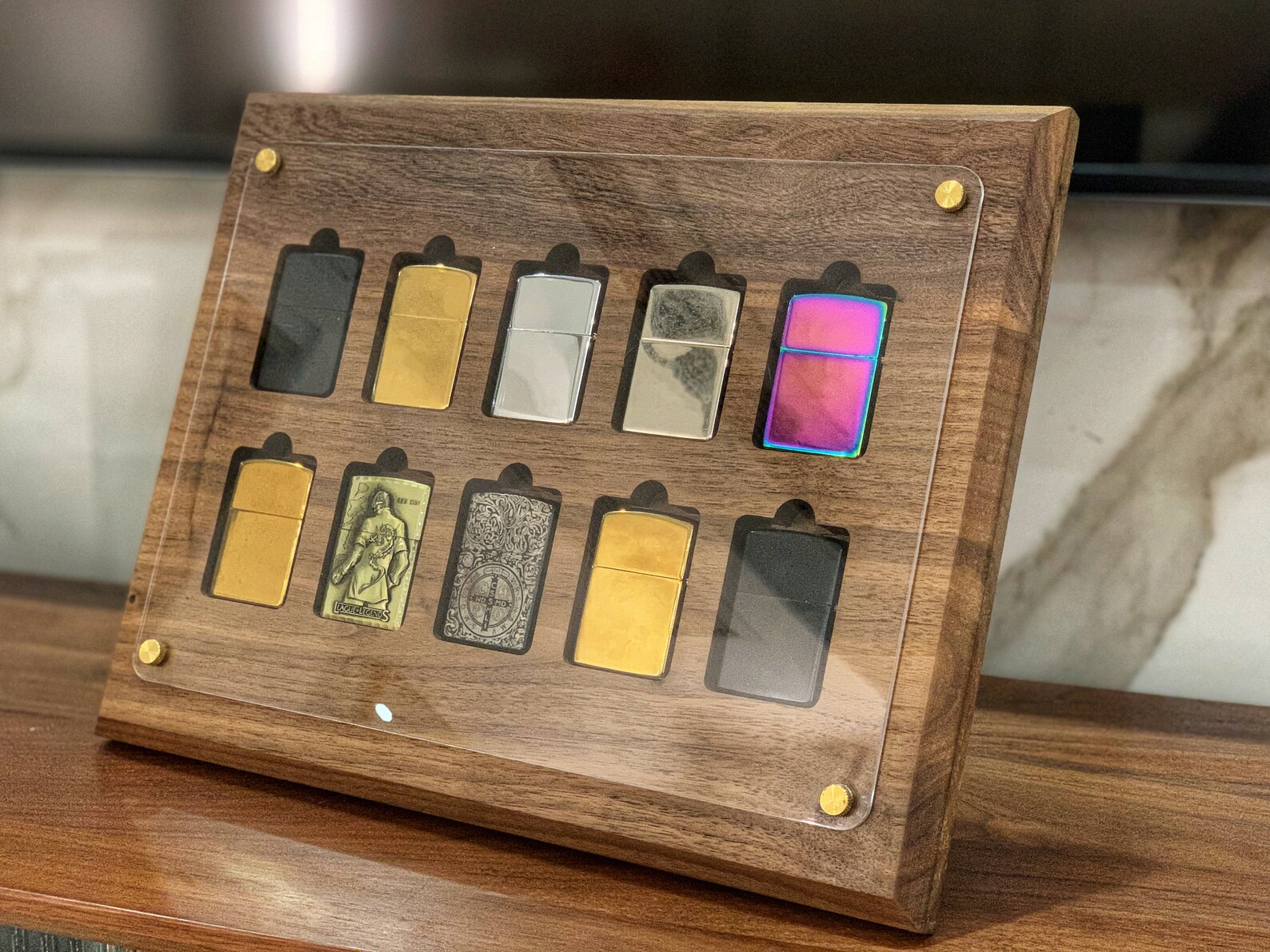 Display Case for 10 Zippo Lighters,zippo Holder,collectible Organizer