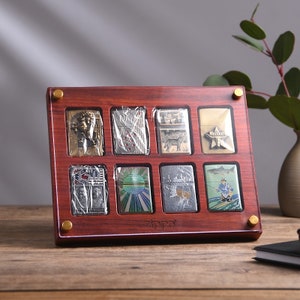Opbergdoos voor verzamelaars, gepersonaliseerd, ritssluitingshouder, compartimentvitrine, vitrine voor 8 zippo-aanstekers, aanstekersdoos, ritssluitingsdoos