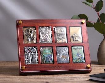 Collectible Organizer Box,personalized,zippo holder,Compartment Display Case,Display Case for 8 Zippo Lighters,Lighters Box,Zippo box