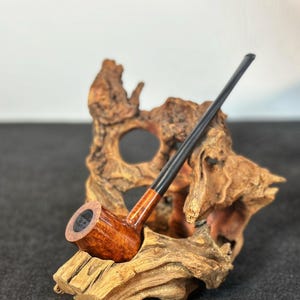 Glatte Churchwarden Poker Pfeife,Briarwood Tabakpfeife,3 mm Filter,Pfeife,Mini Pfeife,Geschenk für Raucher