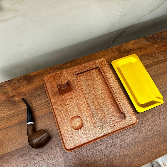 Porta pipe, supporto per pipe singole, legno di noce nero, porta pipe, porta pipe, regalo per fumatori, contenitore per pipe, personalizzato - Italia