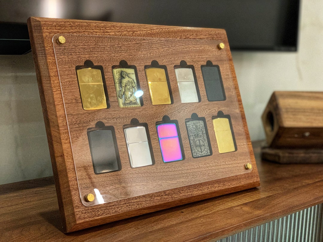ZIPPO コレクションボックス ブラウンウッド Zippo Holder,collectible Organizer Box,zippo Rack,compartment