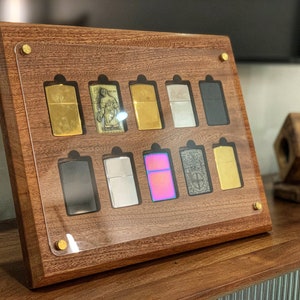 Support Zippo, Boîte de rangement à collectionner, porte-zippo, Vitrine à compartiments, Vitrine pour 10 briquets Zippo, Boîte à briquets, Boîte Zippo