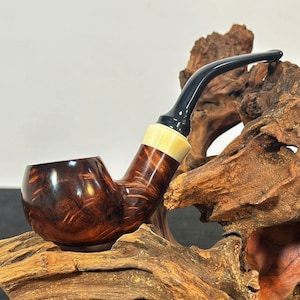 Sherlock Holmes elbow pipe,Briar wood brown glossy tobacco pipe,9 mm filter,Smoking Pipe,mini pipe,Gift for smoker