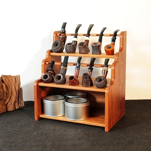 Tobacco storage box,stand for 10 pipes,Solid wood pipe stand,Tobacco Pipes Rack,Gift for smokers,father&#39;s day gift