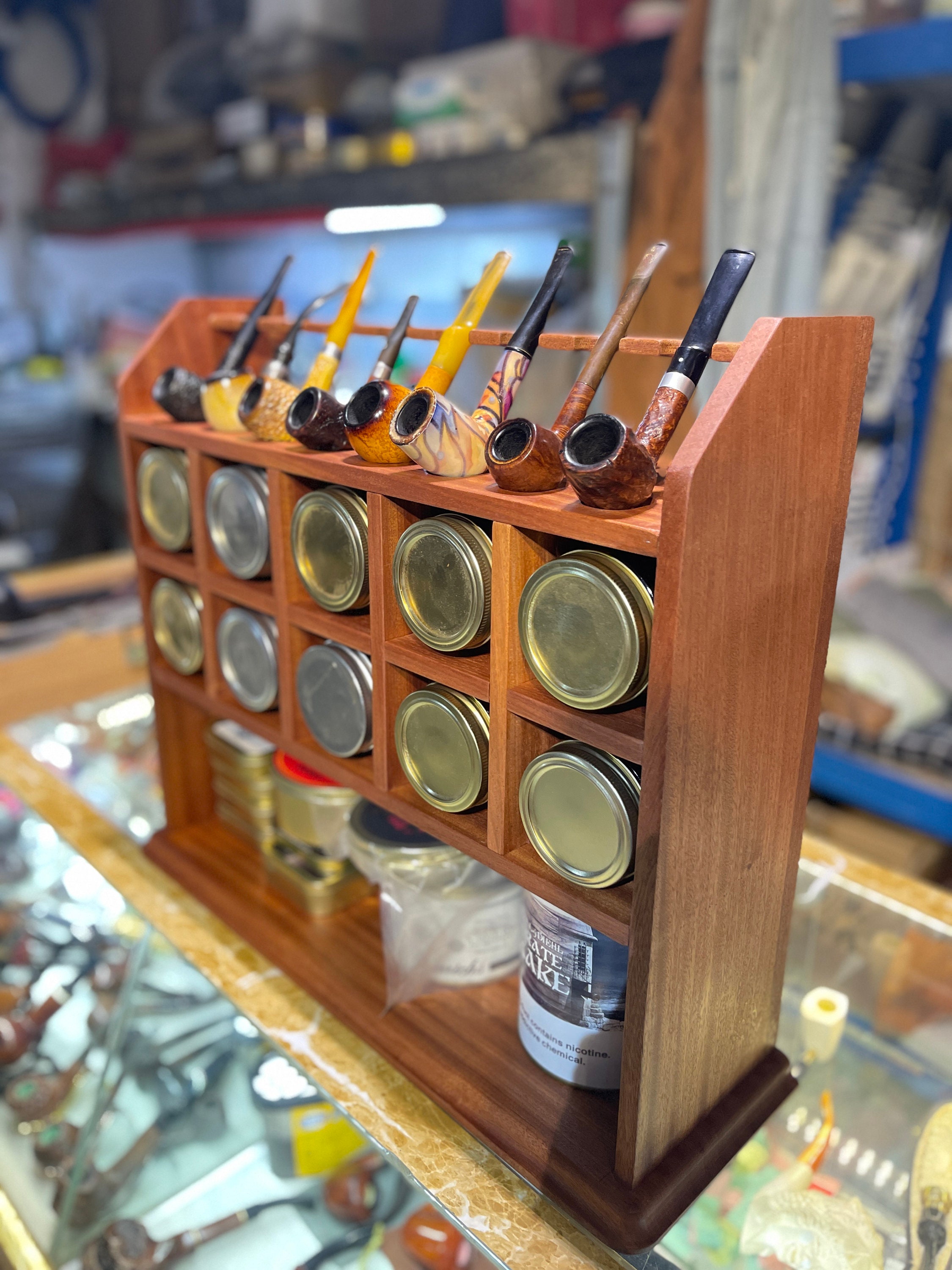 Pipes Rack,stand for 8 PIPES, Black, Smoking Pipes Rack , Tobacco ...