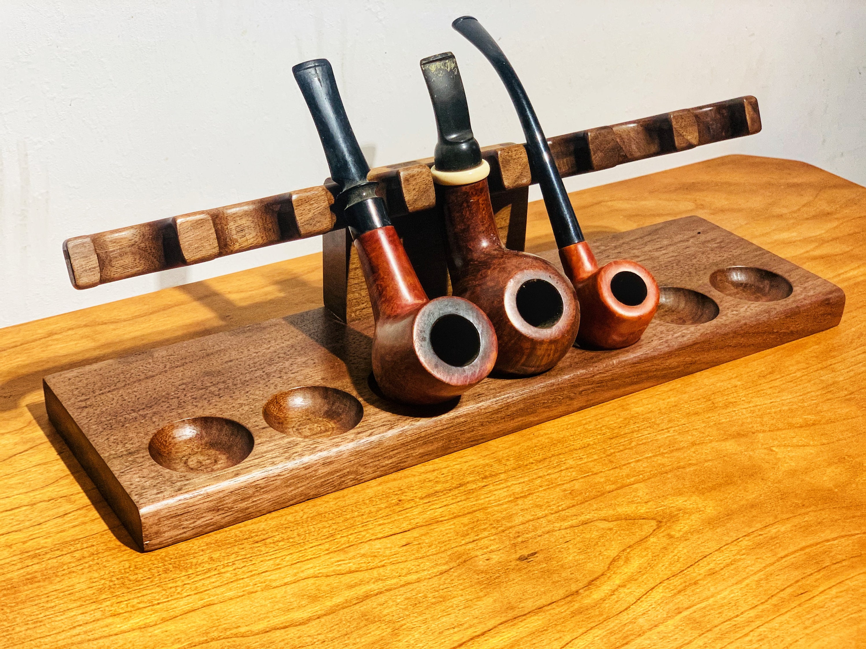 Tobacco Pipes Rack,stand for 8 PIPES, Handcrafted From Walnut ,pipe ...