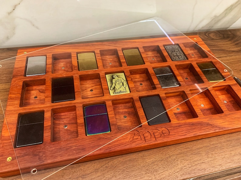 Personalized Display Case for 24 Zippo Lighterscollectible Etsy