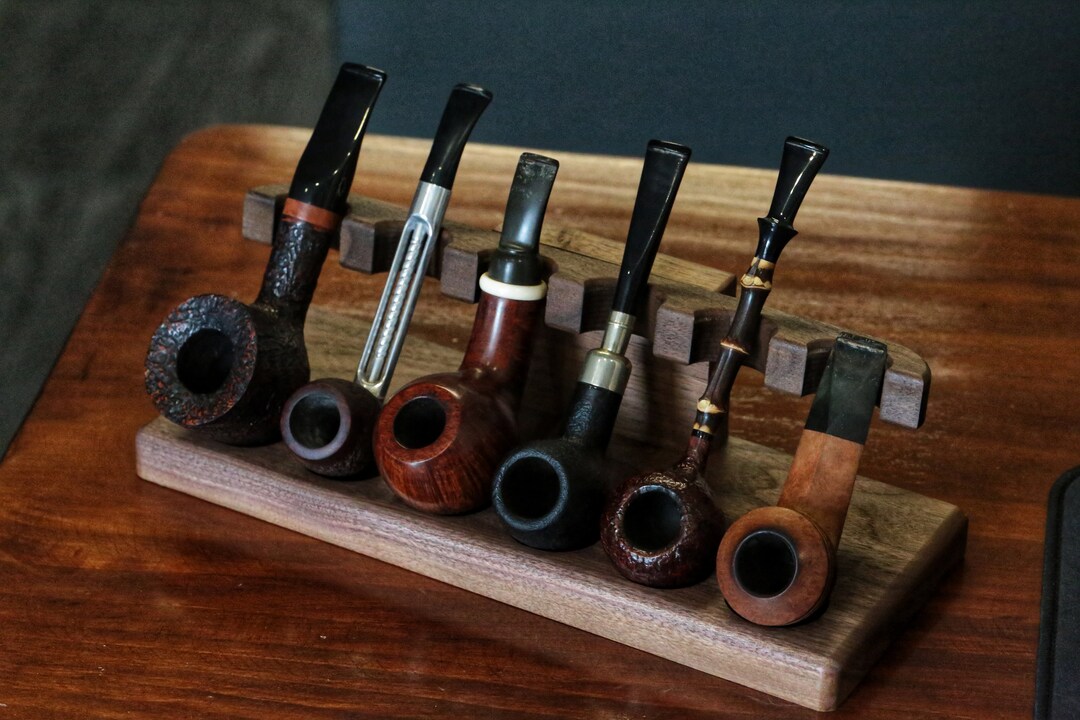 Tobacco Pipes Rack Showcase Holder,stand for 6 Pipes,pipe Rack, Smoking ...