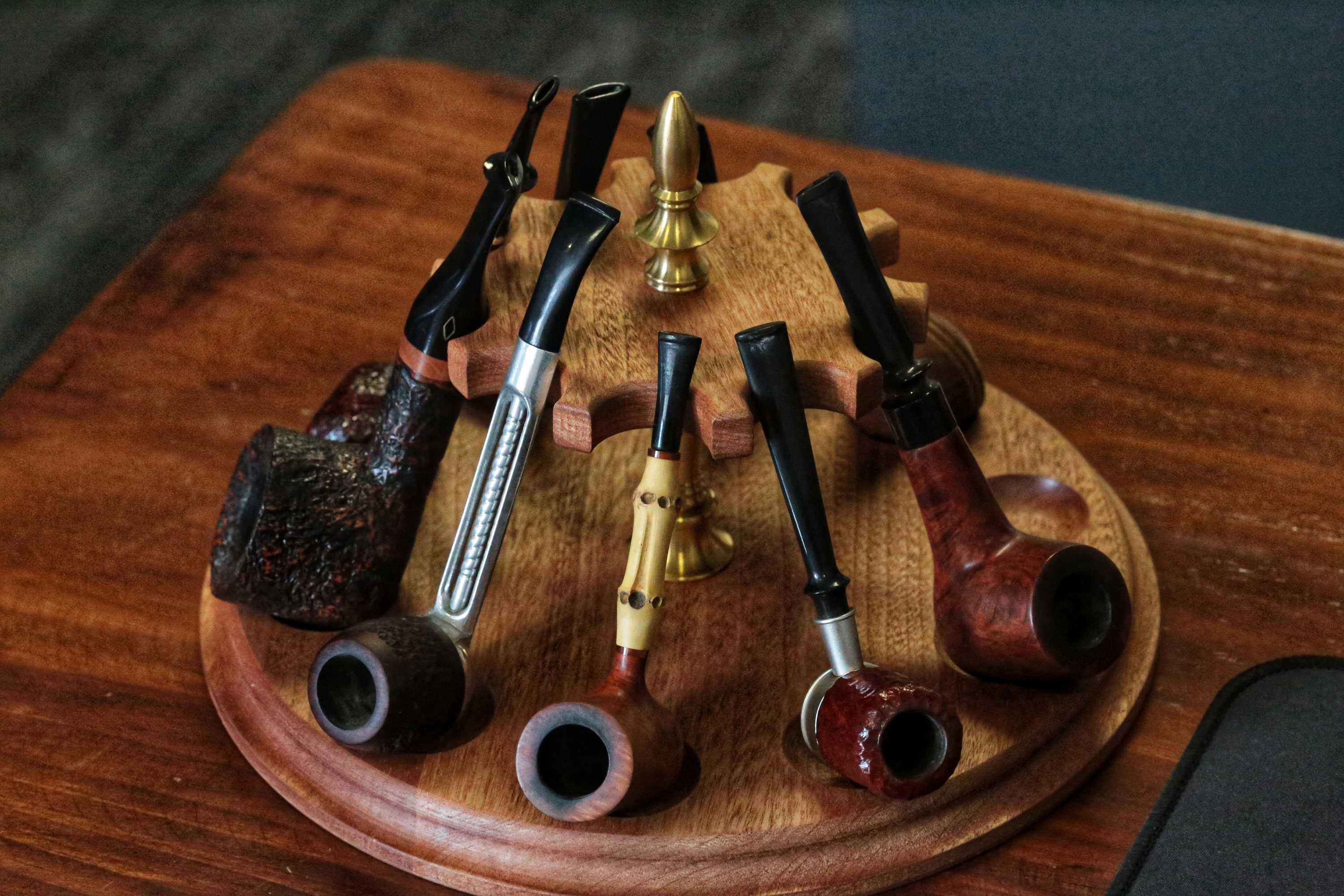 Timber Pipe Rack Pipes Rackstand for 10 PIPES Black Walnut Wood pipe Rack - Etsy