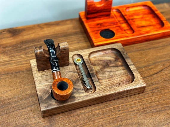 Pipes Rack,stand for Single Pipes, Black Walnut Wood ,pipe Rack, Smoking Pipes  Rack , Gift for Smokers,smoking Pipe Storage,personalized