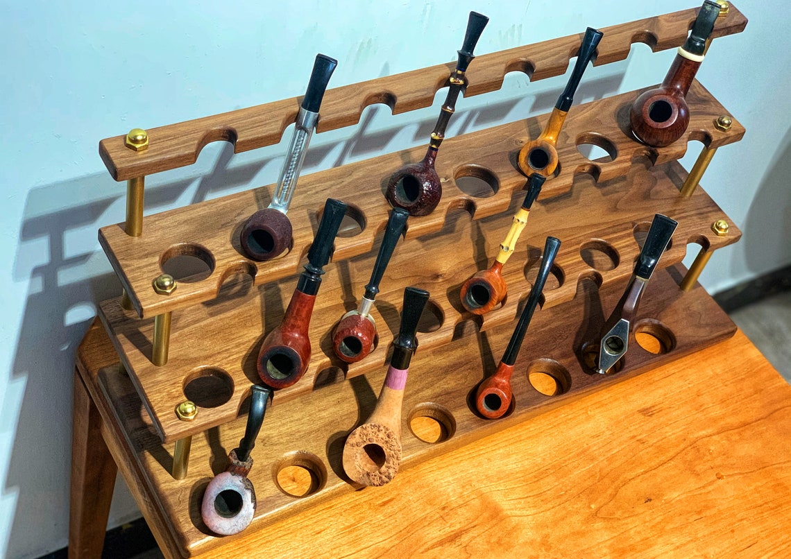 Tobacco Pipes Rack Showcase Holderstand for 24 Pipespipe Etsy