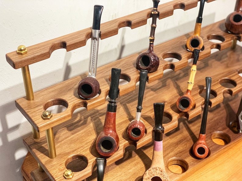 Tobacco Pipes Rack Showcase Holderstand for 24 Pipespipe Etsy