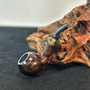 Brown Sandblasted Bent Egg Tobacco Pipe,Perfect Beginner Pipe Kit for Smoking,,mini pipe,Gift for smoker