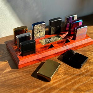 Vitrine pour 10 briquets Zippo, boîte de rangement, support pour fermeture éclair, support pour fermeture éclair, vitrine à compartiments, boîte à briquets, personnalisation