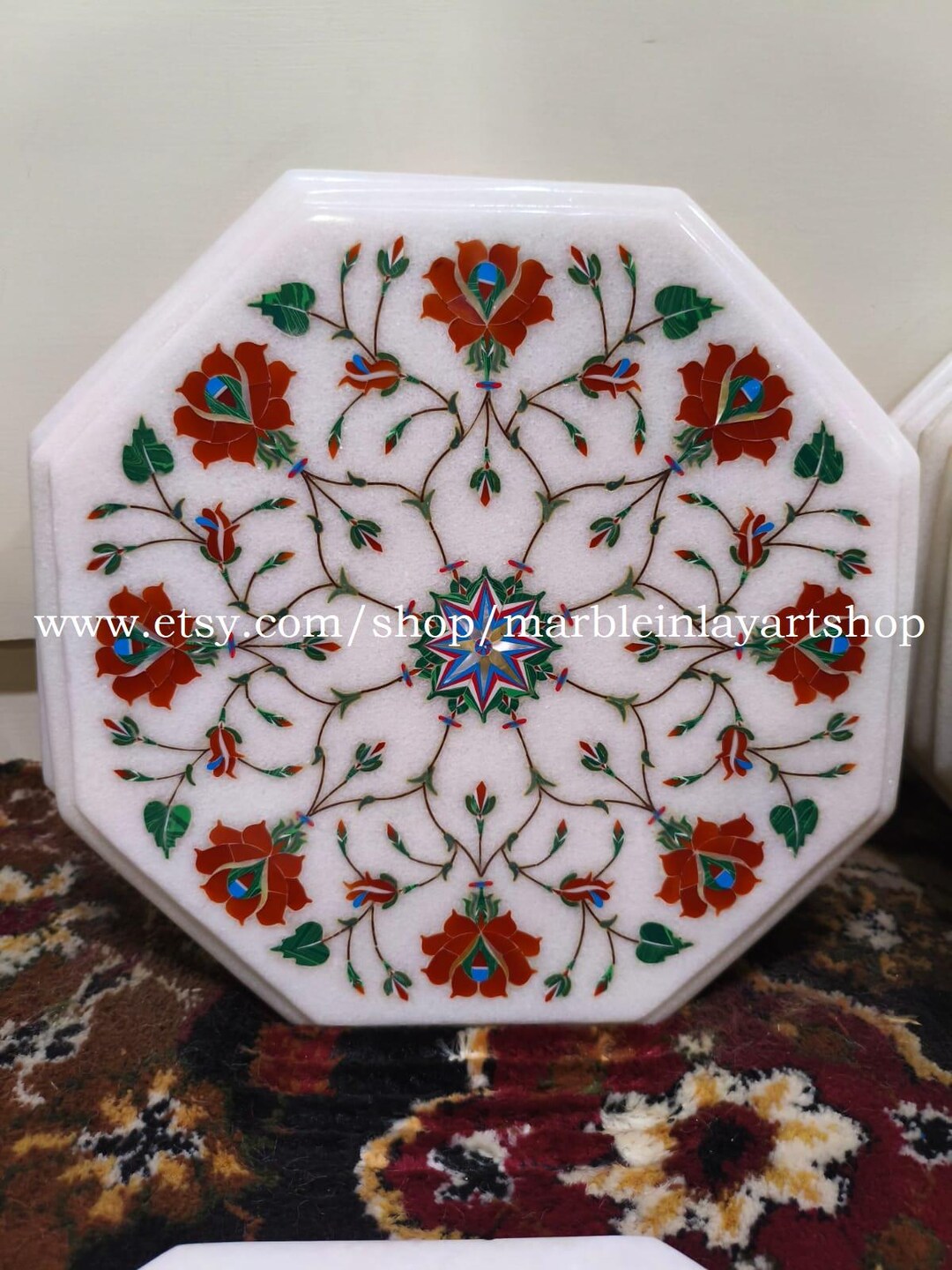 Natural Stone Inlay Natural Stone Inlay Table, Stone Inlay Top, Semi Precious Stone Inlay ...