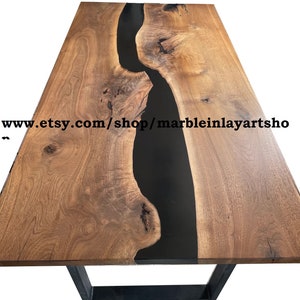 Epoxy Resin Couchtisch / Epoxy Esstisch / Epoxy Mitteltisch / Epoxy Schreibtisch Couchtisch Luxus Fluss Klar Epoxy HolzTisch