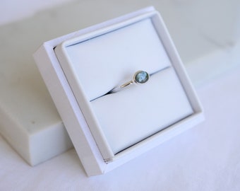Sterling Silver Pale Blue Oval Tourmaline Ring