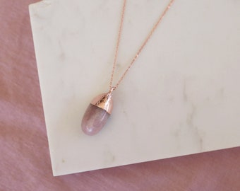 Lavender Quartz – Electroformed Copper Pendant