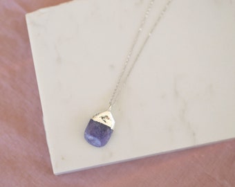 Iolite – Silver Plated Electroformed Pendant