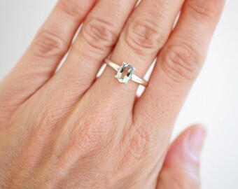 Sterling Silver Oval Prasiolite Ring
