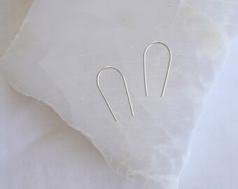 Horseshoe Shape Earrings in Sterling Silver or 9ct Yellow Gold