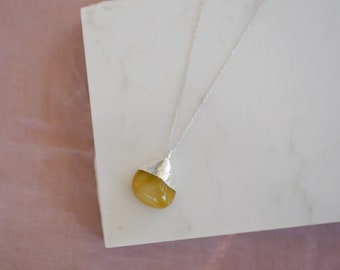 Carnelian – Silver Plated Electroformed Pendant