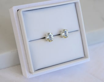 Prasiolite Stud Earrings